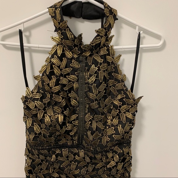 Bardot Gemma Dress Gold Leaf - Picture 3 of 7